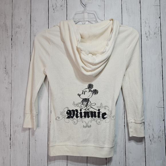 Disney World Disneyland Ivory Minnie Graphic Full Zip Hooded Jacket Size XS. - Picture 6 of 6